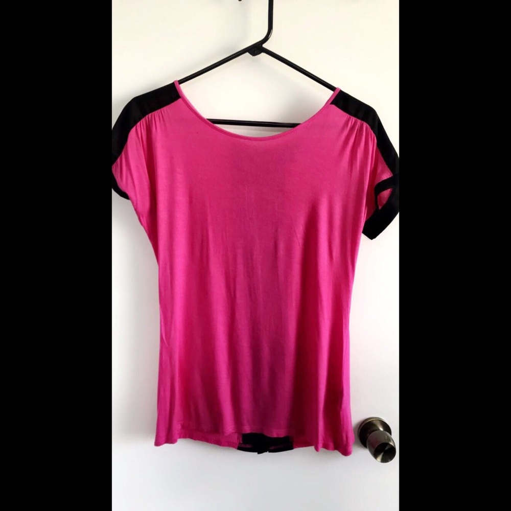 Super Nice Pink & Black Blouse with Zipper